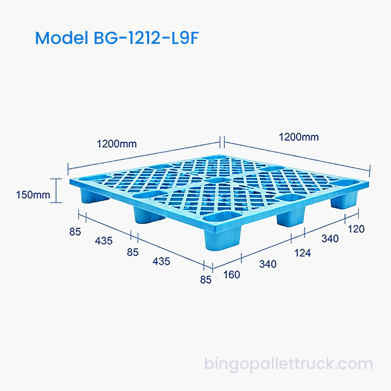 Pallet in plastica da 1200x1200 mm per uso logistico