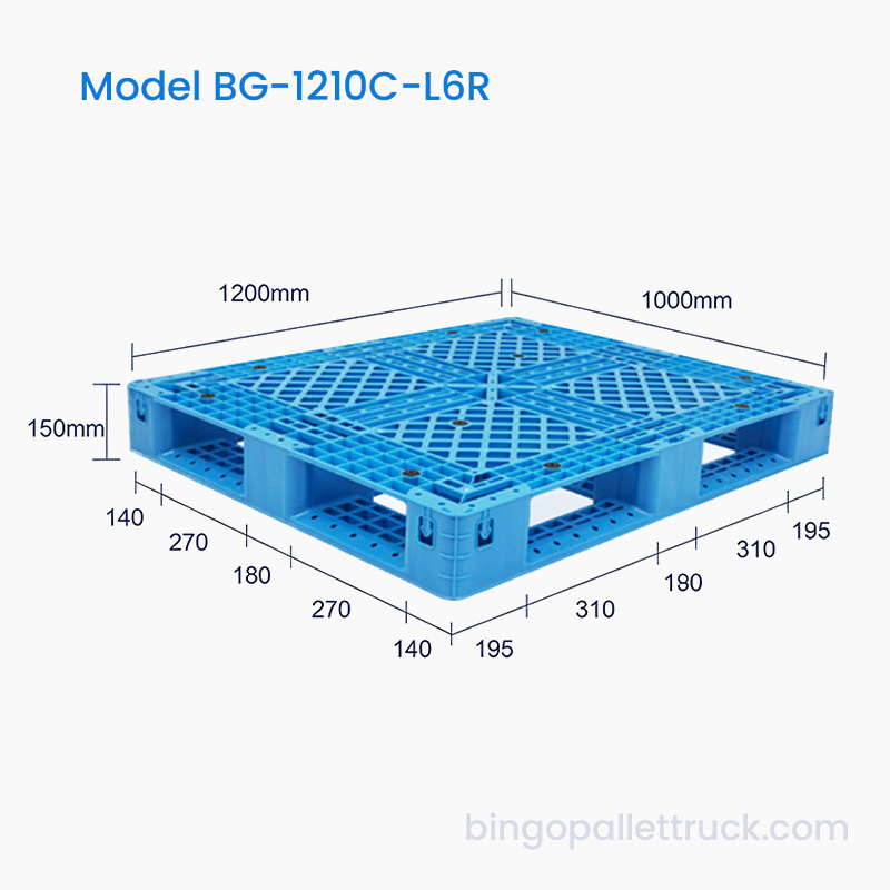 Pallet in plastica Six Runner 1200x1000mm compatibile con carrelli elevatori