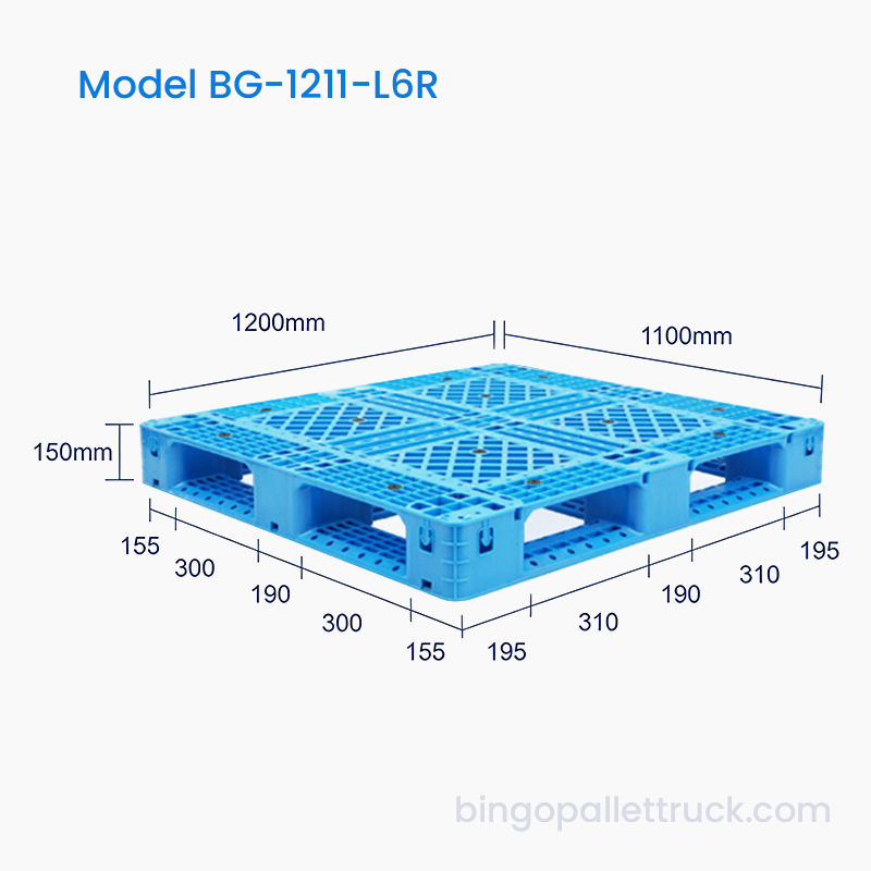 Pallet in plastica riciclabile ecologica da 1200x1100 mm per una logistica sostenibile