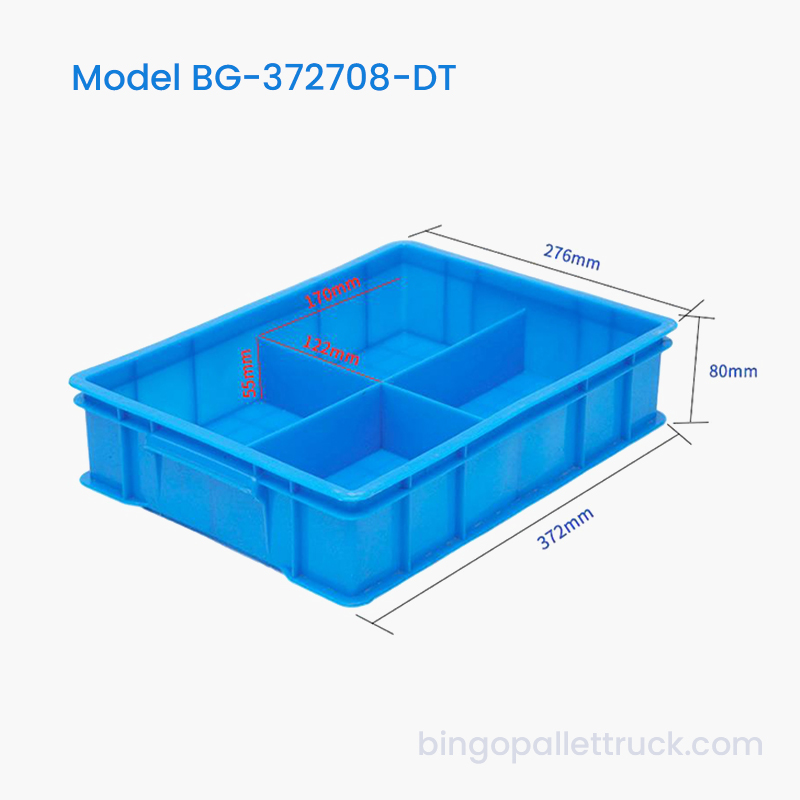 Scatola in plastica divisibile a 4 scomparti per piccole parti di fabbrica