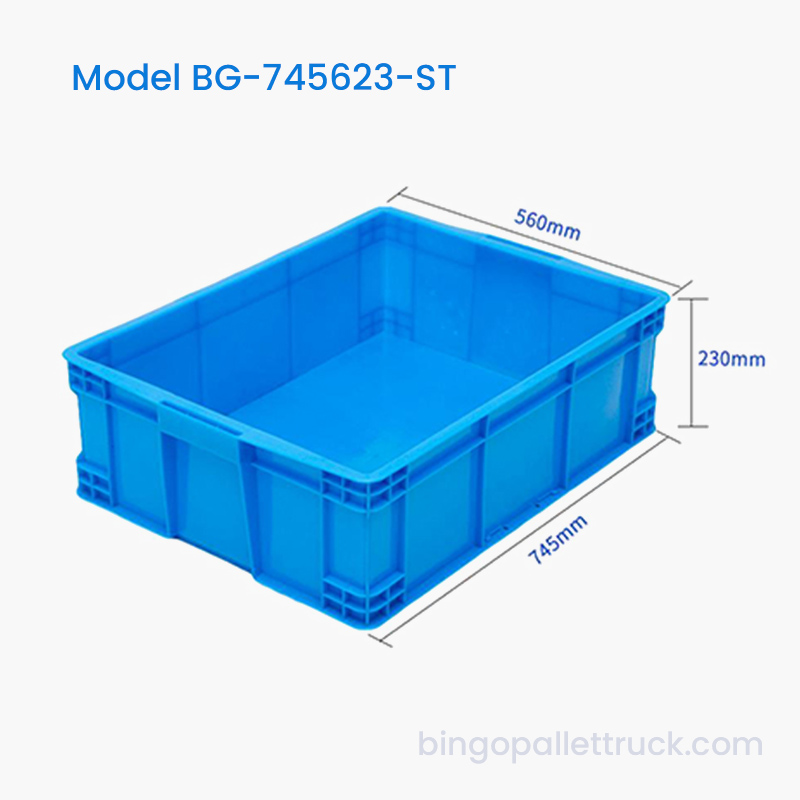 Scatola di plastica impilabile in HDPE da 77 litri per parti di officina