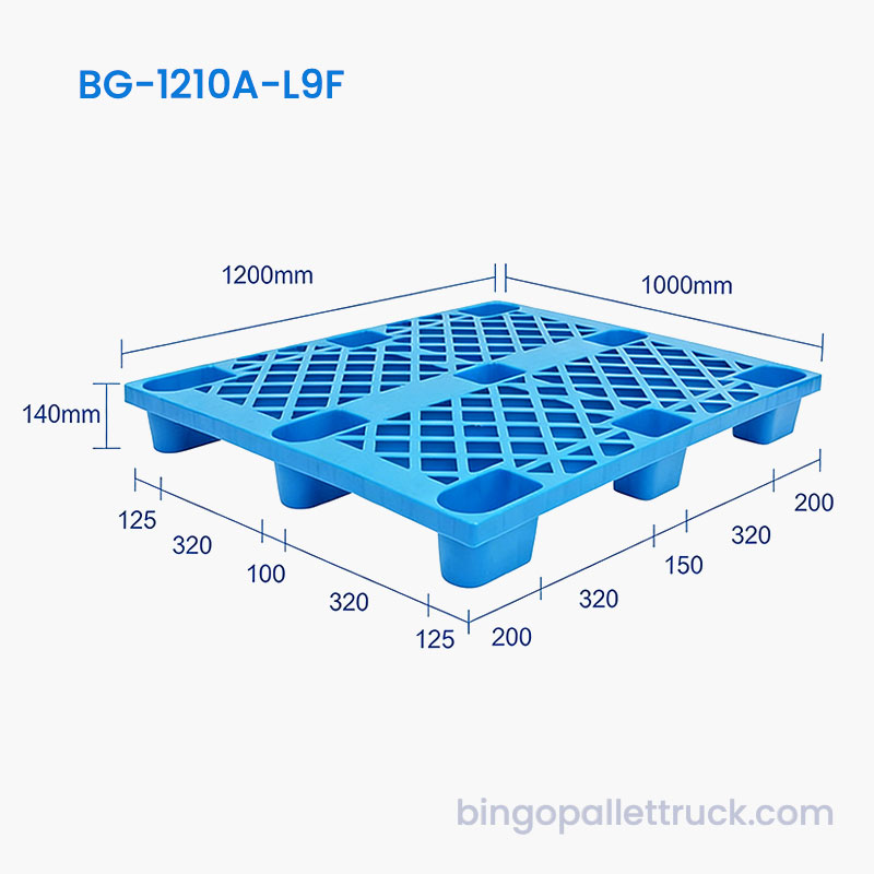 Pallet in plastica leggero da 1200x1000 mm per magazzino
