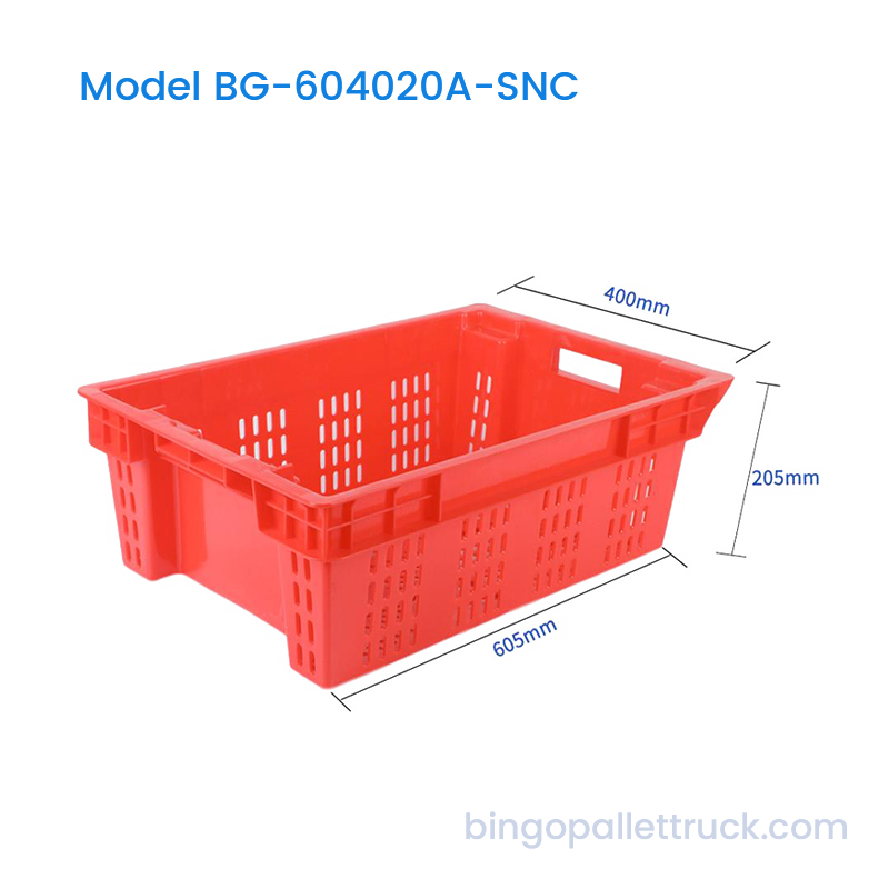 Cesto per prodotti per nidificazione completamente ventilato impilabile da 40 litri per supermercato