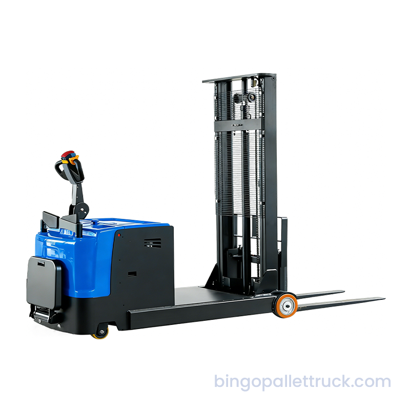 Impilatore elettrico con operatore in piedi controbilanciato in EPS da 1.500 kg per la movimentazione di pallet pesanti